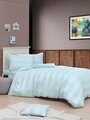 Lenjerie de pat pentru o persoana, Max Yollu Saten - Mint, EnLora Home, 70% bumbac/30% poliester