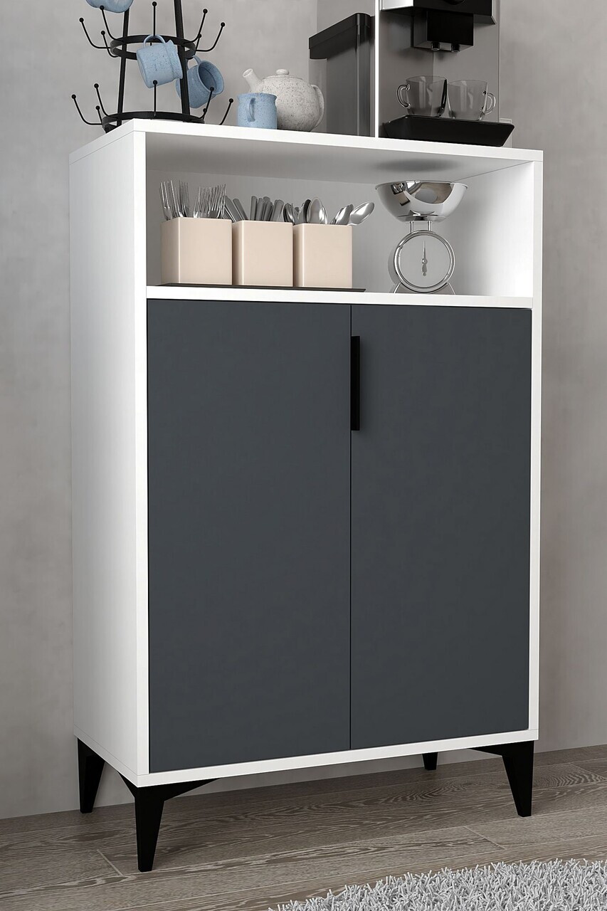 Dulap multifunctional, Hanah Home, Ada 1202, 72x114x36.5 cm, PAL, Alb / Antracit — imaginea 4