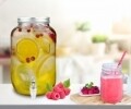 Dispenser pentru bauturi Party, Heinner, sticla, plastic si metal, 9.5 x 31 cm, 8L, transparent