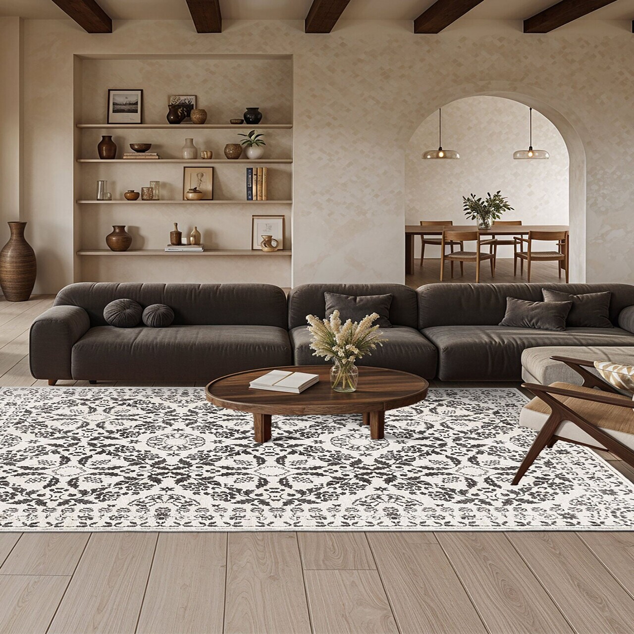 Covor, Kece-Fr76, 80x150 cm, Gri — imaginea 2