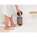 Cos de gunoi cu pedala, Brabantia, NewIcon, 3 L, 23.5x16.8x26.4 cm, otel, grej satinat