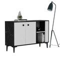 Consola, Olivia, Sahra, 120x75x35 cm, PAL, Alb/Negru