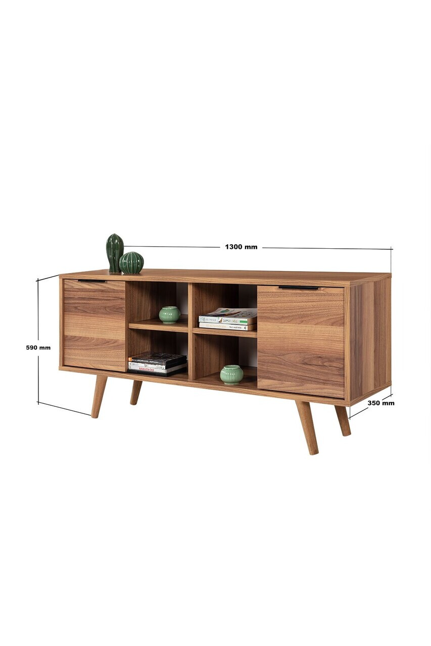 Comoda TV, Hanah Home, Sina 3320, 130x59x35 cm, PAL, Maro — imaginea 7