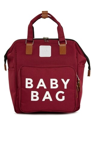 Geanta pentru pampersi, bagmori, 5163 - 62874 - claret red, textil, burgundy/alb