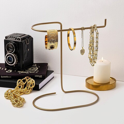 Suport pentru bijuterii, TK-002, 21x25x14 cm, Metal, Aur Hofmann