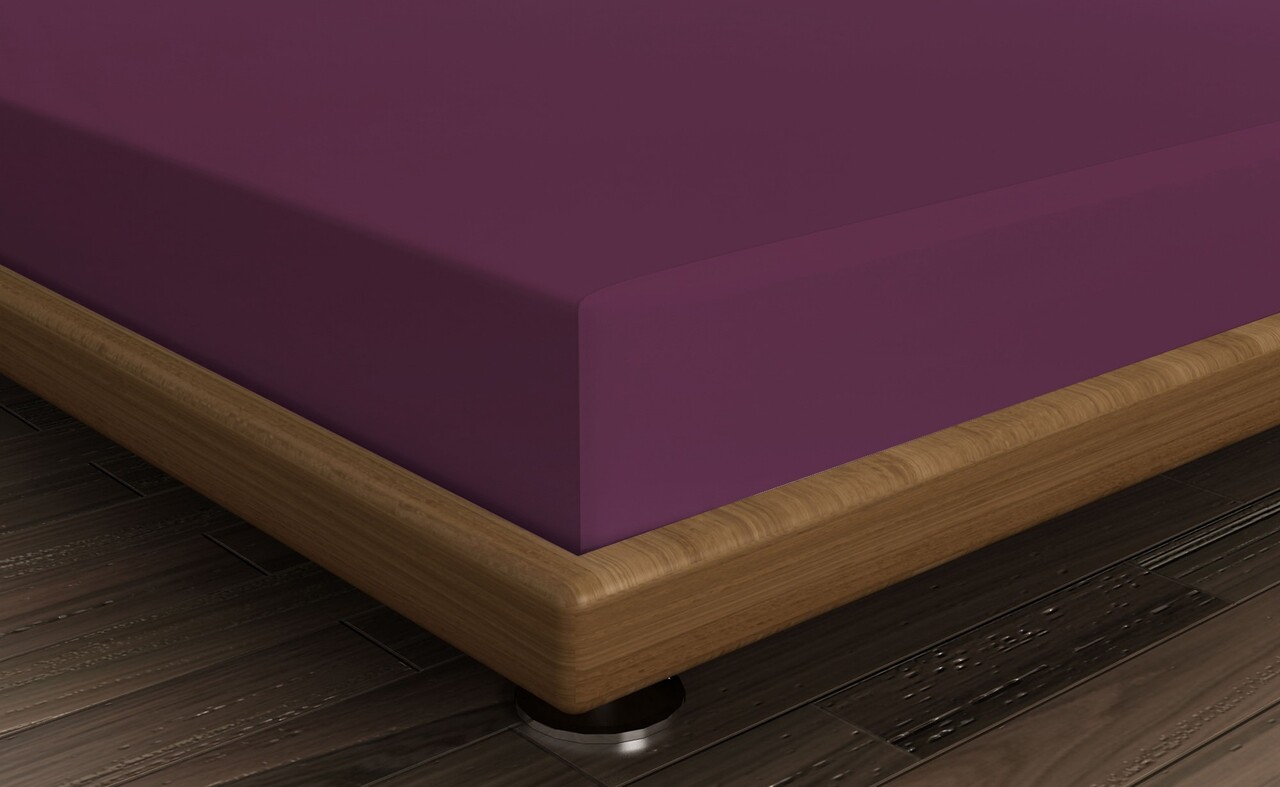 Cearceaf de pat cu elastic Ranforce Double Small (DE), L'essentiel Maison, Purple, Mov - imagine 2