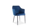 Scaun Astor Velvet, Signal, 46x46x84 cm, catifea/otel, albastru/negru