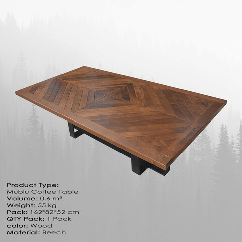 Masuta de cafea, Massive Design, Mublu Medium, 160x50x80 cm, Nuc Massive Design
