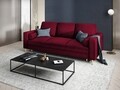 Canapea extensibila, Mimosa, Mazzini Sofas, 3 locuri, cu lada de depozitare, 220x100x92 cm, catifea, rosu
