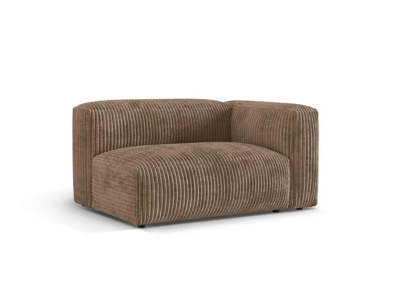 Modul dreapta pentru canapea, 1 loc, Martina-212, Micadoni Home, 160x106x75 cm, velur, maro ghinda