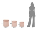 Set 3 taburete cu spatiu de depozitare Pink, Mauro Ferretti, 40.5x49.5 cm, MDF/poliester, roz
