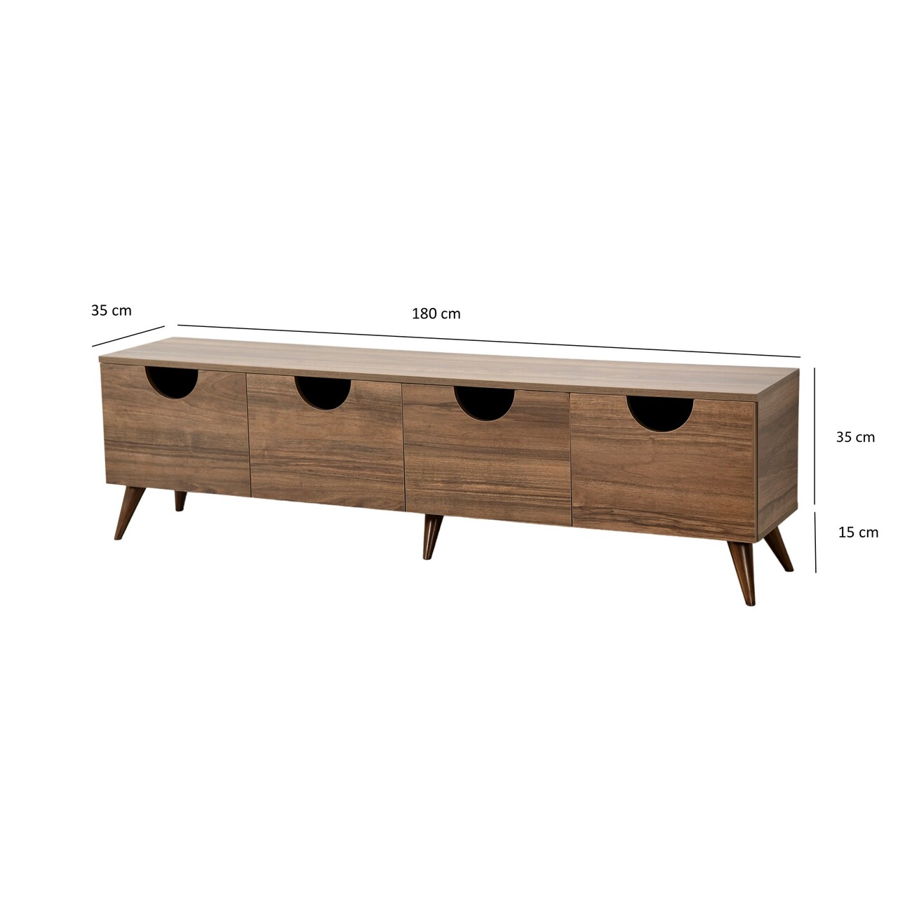 Comoda TV, Neostill, Four Seasons, 180x50x35 cm, Cadru: PAL MELAMINAT 100%., Maro