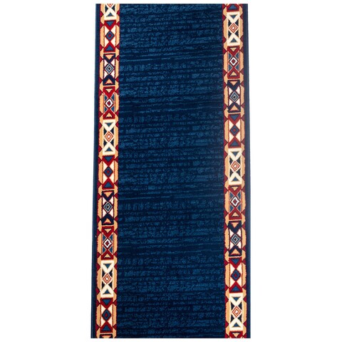 Traversa pentru hol baku, decorino, 80x200 cm, polipropilena, albastru
