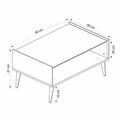 Masuta de cafea, Hanah Home, Mitra, 90x41x60 cm, Alb / Artizanal
