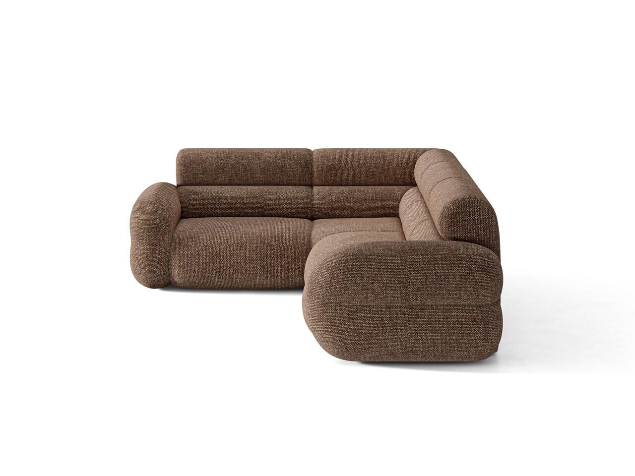 Coltar stanga 5 locuri, Neo, Micadoni Home, 295x210x83 cm, tesatura Chenille Silencio, maro — imaginea 3