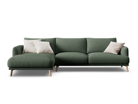 Coltar stanga 4 locuri, Naomi, Micadoni Home, 285x170x75 cm, tesatura structurata, verde muschi