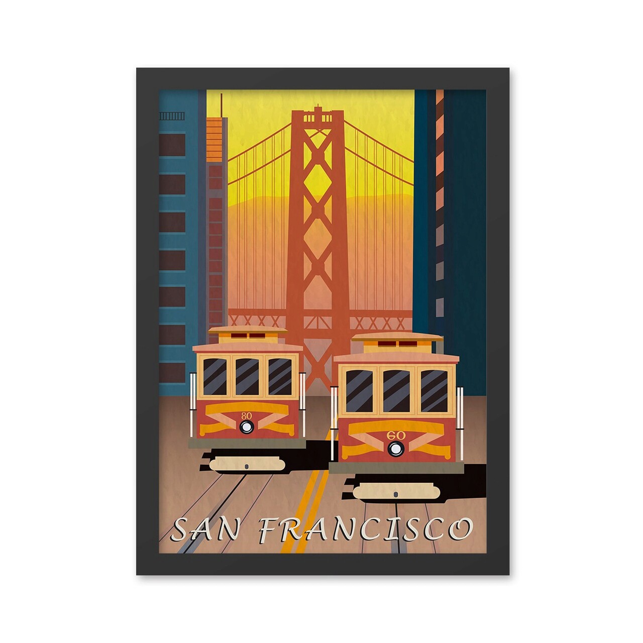 Tablou decorativ, San Francisco (35 x 45), Polistiren, Multicolor - view 2