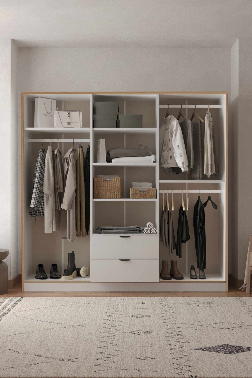 Dulap pentru haine, Hanah Home, Arden 6, 190x182x44 cm, Alb - view 4