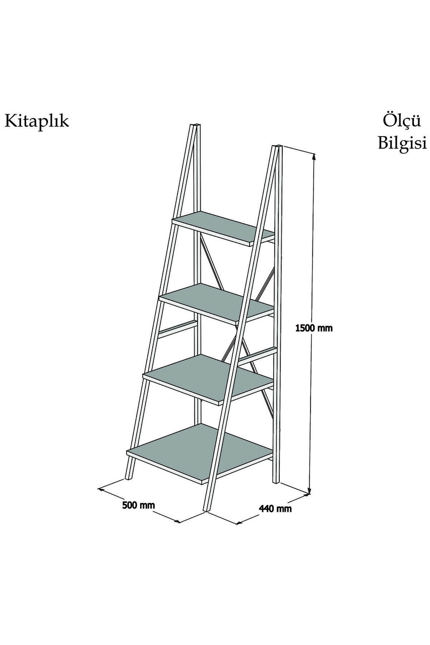 Corp biblioteca, Puqa Design, Passi, 50x150x44 cm, PAL, Alb/Negru