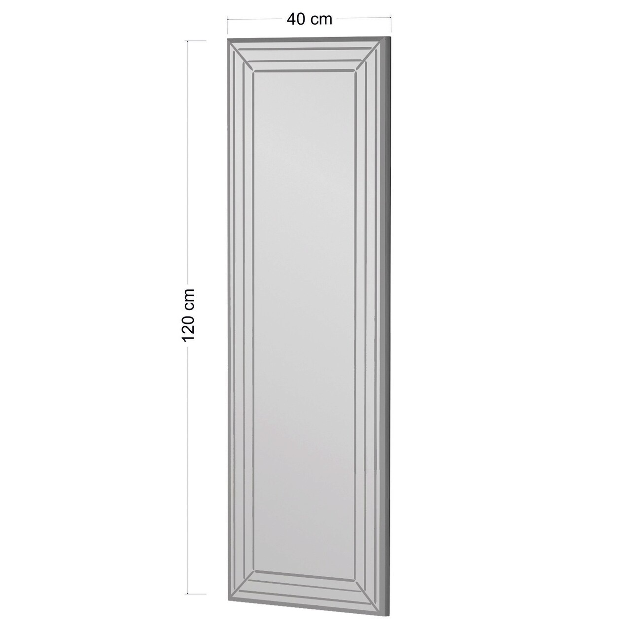 Oglinda decorativa, Siam, Neom, 40x120x2.2 cm, MDF , Alb