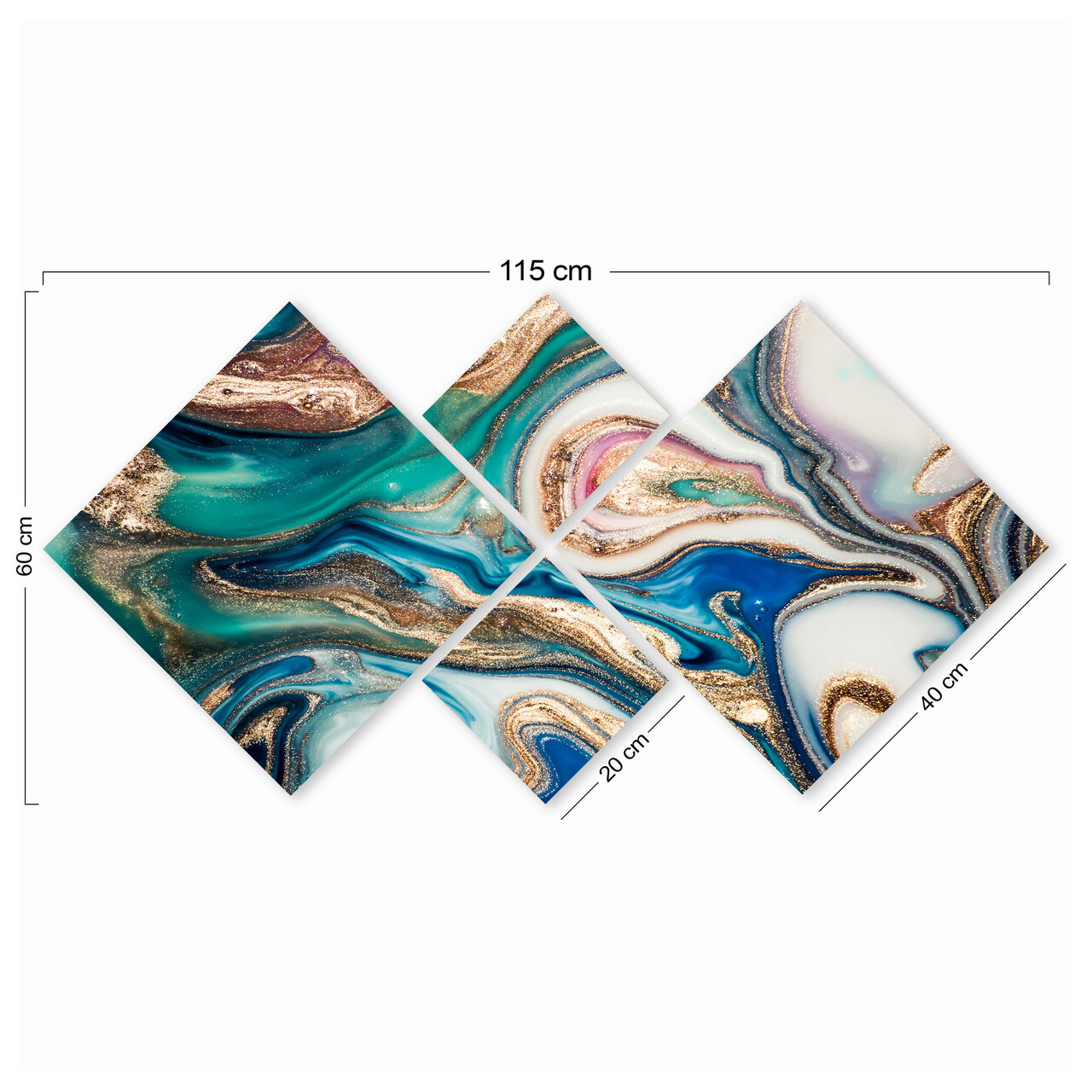 Set 4 tablouri decorative, 4MDF1033479244, MDF, Imprimat UV, Multicolor - 2 | YEO