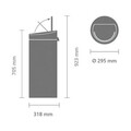 Cos de gunoi cu soft touch, Brabantia, Touch New, 30 L, 32x29.5x72 cm, otel, negru mat/argintiu