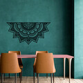 Decoratiune de perete, Mandala-S-3, Metal, Dimensiune: 118 x 1,5 x 59 cm, Negru