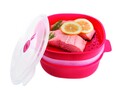 Recipient dublu pentru gatit la aburi in cuptorul cu microunde, Snips Steamer, 4 L, polipropilena, rosu