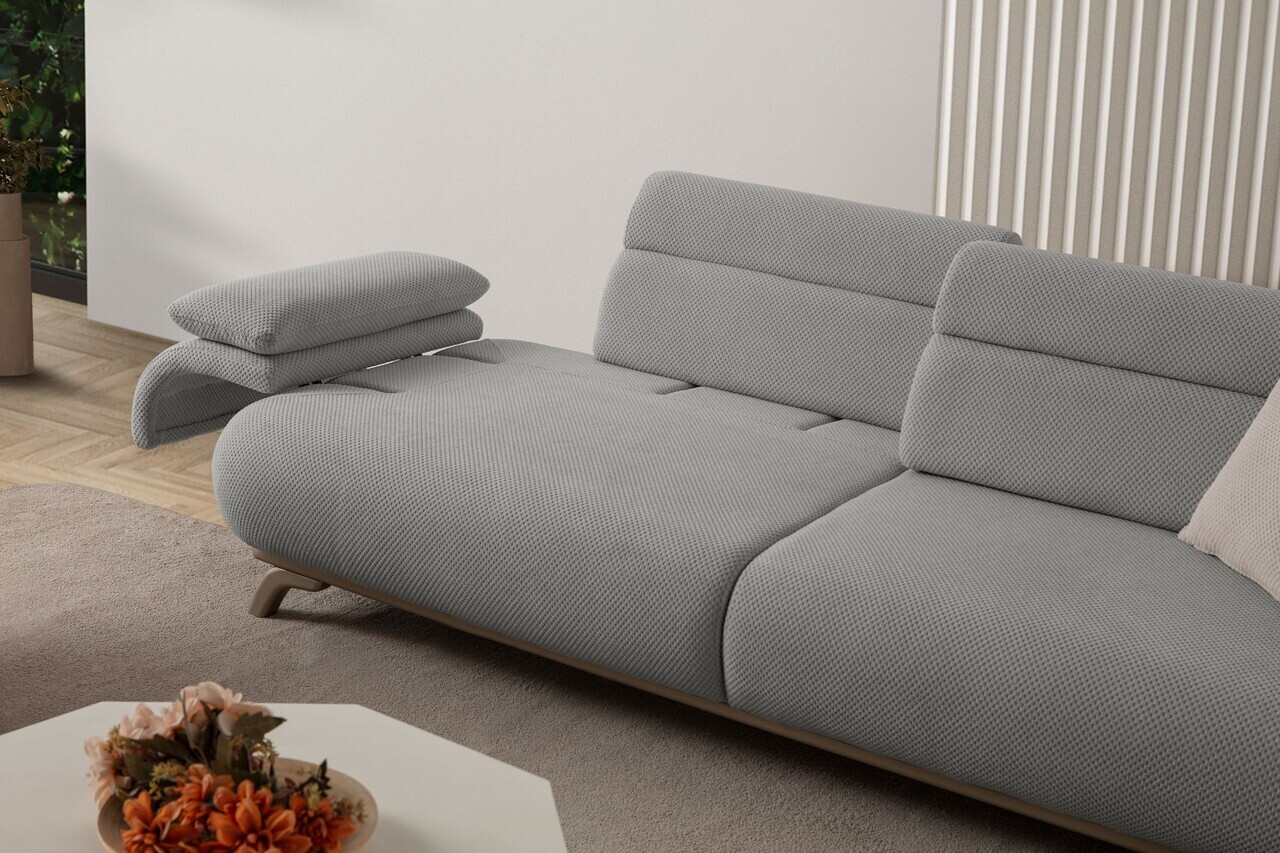 Canapea 3 locuri, Atelier del Sofa, 752EST1137, Lemn de carpen/PAL melaminat, Gri - view 3