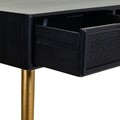 Consola Creaciones Meng, 132x41x79 cm, MDF/bambus, negru/auriu