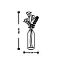 Decoratiune de perete, Flower 6, Metal, Dimensiune: 24 x 60 cm, Negru