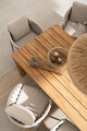 Masa pentru gradina Maverick, Bizzotto, 200x100x77 cm, lemn de tec reciclat, natural
