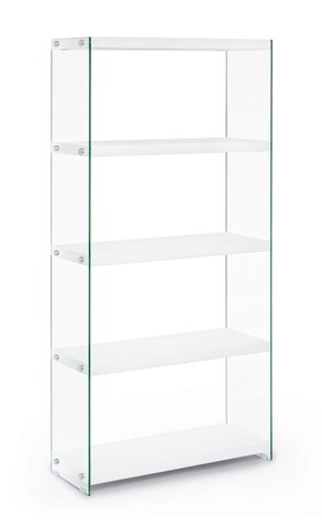Corp biblioteca sury, bizzotto, 75 x 29.5 x 160 cm, sticla temperata/mdf