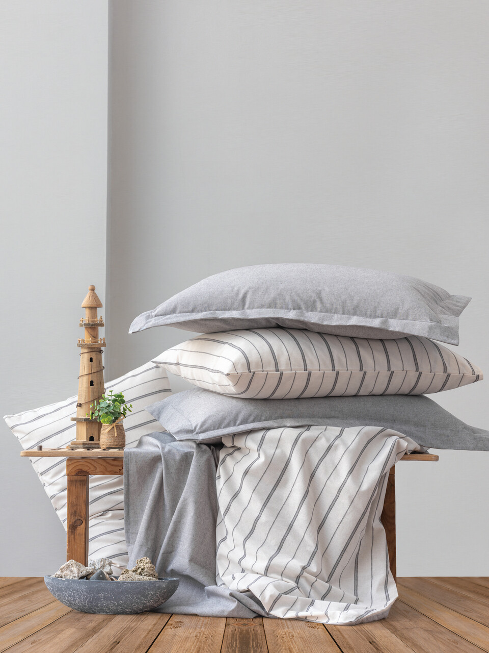 Lenjerie de pat dubla, Unus - Grey, Cotton Box, 50% bumbac / 50% poliester - 2 | YEO