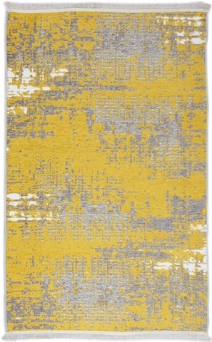 Covor Eko rezistent, NK 01 - Yellow, Grey, 100% poliester, 75 x 200 cm