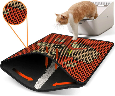 Covoras litiera pentru colectarea granulelor de nisip, Nrszn0142, 45×60 cm, 50% PVC/50% POLIESTER, Multicolor Gravel