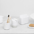 Suport periute si pasta de dinti, Brabantia, MindSet, 8.1x8.1x9.4 cm, otel, Alb