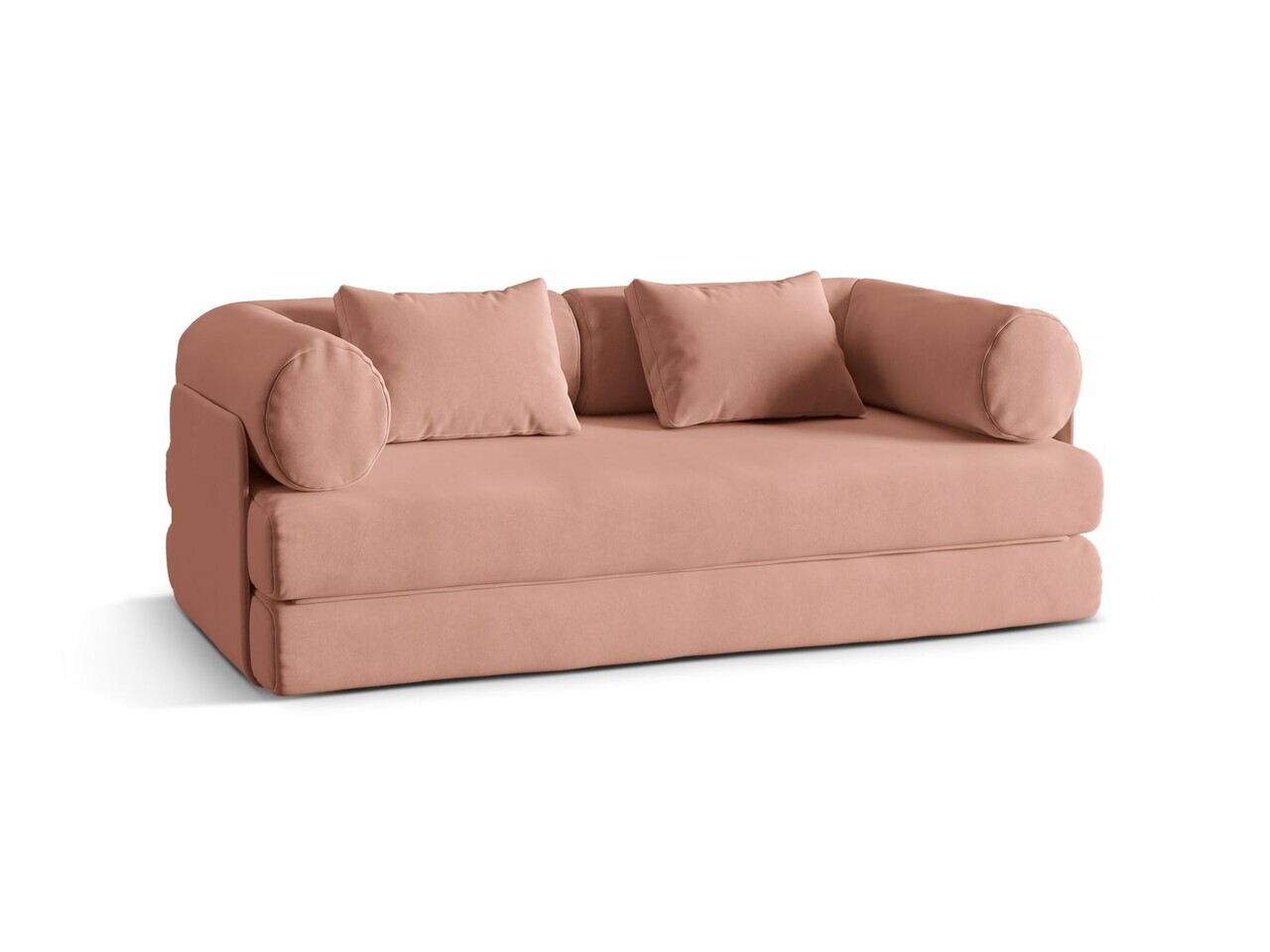 Canapea extensibila 3 locuri, Dreamy, Micadoni Home, 206x95x70 cm, catifea, roz — imaginea 7