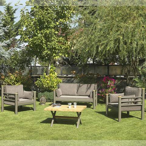 Set mobilier de gradina, heaven, kappis (2+1+1), maro