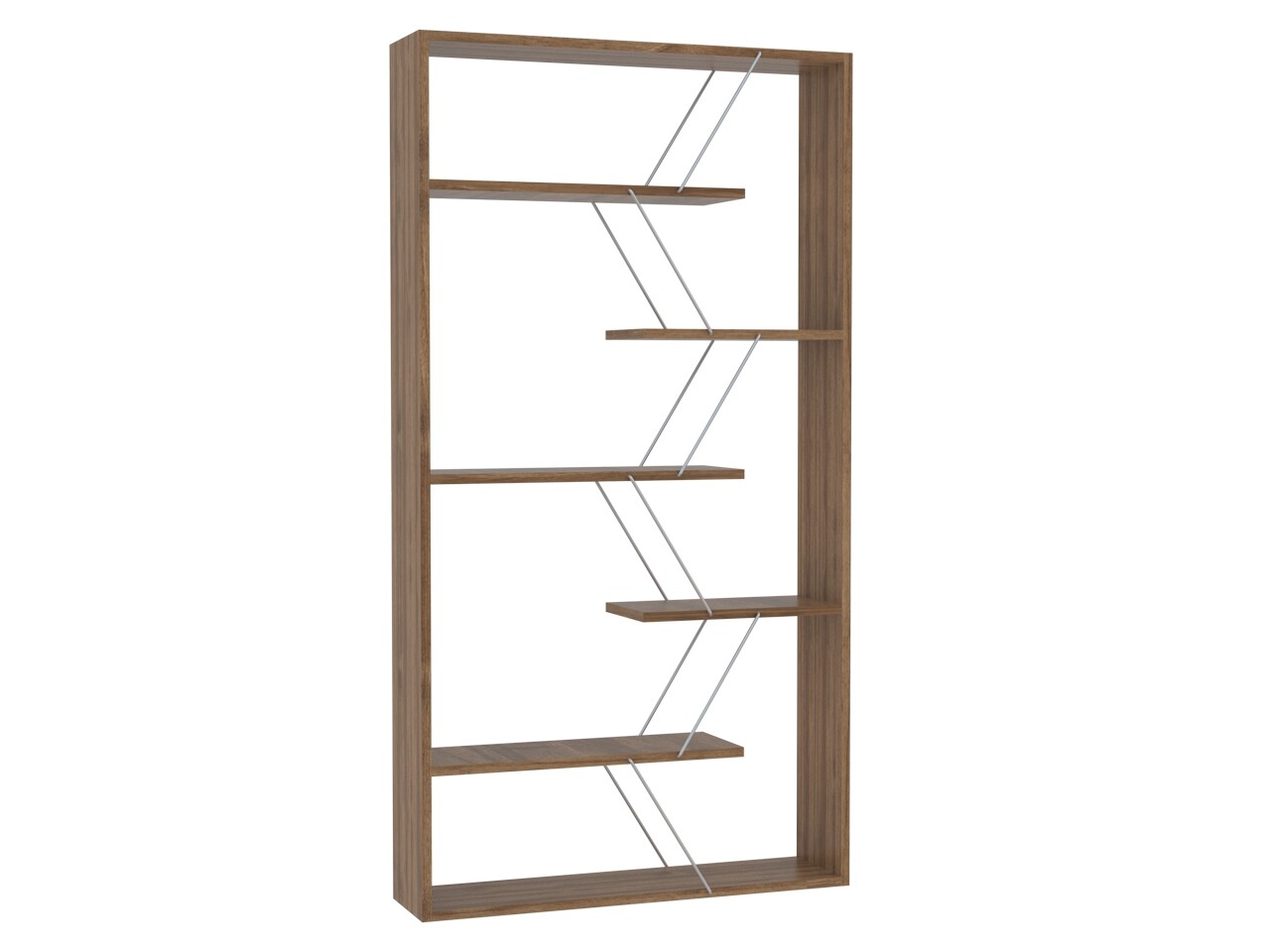 Biblioteca Rafevi Tars, 84 X 24 X 157 Cm, PAL/metal, Walnut/chrome