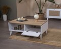 Masuta de cafea, Wolina, Mount, 55x100x45 cm, MDF , Alb / Stejar