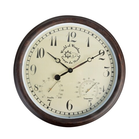 Ceas pentru exterior, Esschert, Outdoor L, 38.3 cm Ø, plastic