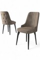 Set scaune 2 piese, Charlotte, Newa, Cappuccino / Negru