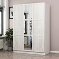 Dulap pentru haine, Minerva, Kale White, 135x210x52 cm, PAL, Alb