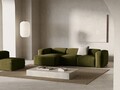Coltar stanga 3 locuri, Bergamo, Cosmopolitan Design, 304x152x70 cm, catifea chenille raiata, verde