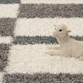 Covor Shaggy Kenya, Blue Line, Decorino, 100x200 cm, polipropilena, gri/alb