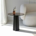 Masuta de cafea, Neostill, Thales, 50x50x50 cm, Sticla temperata, Negru/Bronz