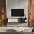 Comoda TV, Zena Home, Teo Floating, Alb/Negru