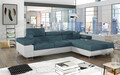 Coltar extensibil dreapta 4 locuri ELTAP, Armd-45, Armando, 289x203x85 cm, lemn/poliester, albastru/alb