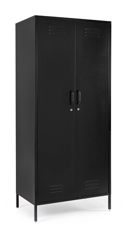 Dulap cu 2 usi Cambridge, Bizzotto, 2 rafturi reglabile, 80 x 50 x 185 cm, otel, negru 185 imagine 2022